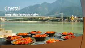  Presentation with river - Audience pleasing slides consisting of flowers offering for the gang backdrop and a light blue colored foreground