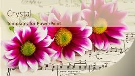  Presentation with abstract music - Presentation consisting of flowers-on-sheet-music-abstract background and a soft green colored foreground