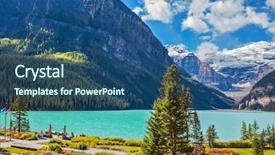  Presentation with banff national park - Colorful PPT theme enhanced with flowers on the embankment of glacial lake louise emerald lake is surrounded by mountains glaciers and pine forests banff national park rocky mountains canada backdrop and a ocean colored foreground