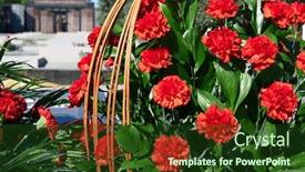  Presentation with memorial - PPT layouts enhanced with flowers-on-the-memorial background and a tawny brown colored foreground