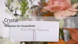  Presentation with death - Beautiful presentation featuring flowers sent with a note backdrop and a light gray colored foreground
