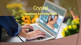  Presentation with dating - Amazing PPT theme having dating website against female florist backdrop and a gold colored foreground