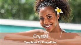  Presentation with hair spa - Colorful presentation theme enhanced with looking at camera with flower backdrop and a coral colored foreground