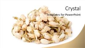  Presentation with jasmine - Amazing PPT theme having flowers tea on white background backdrop and a white colored foreground