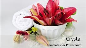  Presentation with spa concept - Cool new PPT layouts with wine corks heap isolated on white background backdrop and a lemonade colored foreground