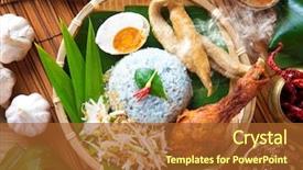  Presentation with blue food - Presentation enhanced with nasi kerabu is a type background and a red colored foreground