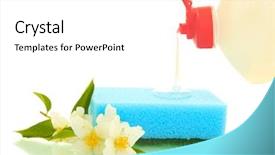  Presentation with bright white - Slides enhanced with flowers with dish washing liquid background and a white colored foreground