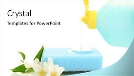  Presentation with liquid detergent - Amazing presentation having flowers with dish washing liquid backdrop and a white colored foreground