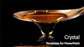  Presentation with fluid gold honey dripping - Slide set featuring flowing dripping honey from spoon background and a  colored foreground