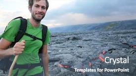  Presentation with lava - Cool new slide set with flowing lava from kilauea volcano backdrop and a ocean colored foreground