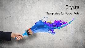  Presentation with medical robot hand and person - Colorful slides enhanced with scenic sunset above the sea shore nature sea background backdrop and a navy blue colored foreground