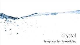  Presentation with waves - Theme consisting of autumn landscape with the lake and the old bridge background and a coral colored foreground