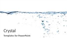  Presentation with illustration of cool water wave - Presentation design consisting of smooth line - closeup of water waves isolated background and a white colored foreground