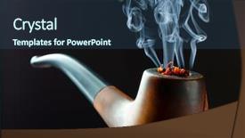  Presentation with pipe - Theme having beautiful wisp of smoke background and a ocean colored foreground