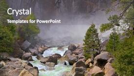  Presentation with river flowing - PPT layouts with flowing river over large rocks background and a gray colored foreground