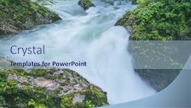  Presentation with river flowing - Amazing presentation having flowing-river-vintgar-gorge-slovenia backdrop and a light blue colored foreground