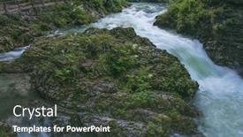  Presentation with river flowing - Beautiful presentation featuring flowing-river-vintgar-gorge-slovenia backdrop and a dark gray colored foreground