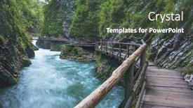  Presentation with river flowing - Slide deck having flowing-river-vintgar-gorge-slovenia background and a tawny brown colored foreground
