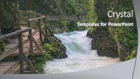  Presentation with river flowing - Cool new slide deck with flowing-river-vintgar-gorge-slovenia backdrop and a tawny brown colored foreground
