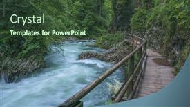  Presentation with river flowing - Colorful presentation theme enhanced with flowing-river-vintgar-gorge-slovenia backdrop and a tawny brown colored foreground
