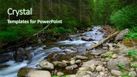  Presentation with forest stream - Presentation consisting of flowing through the green forest background and a tawny brown colored foreground