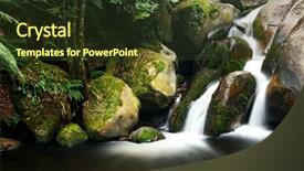  Presentation with rainforest - Slides enhanced with flowing water admidst moss-cover background and a  colored foreground