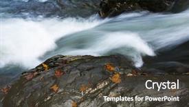  Presentation with water environment - Amazing presentation theme having flowing water falling over rocks backdrop and a  colored foreground