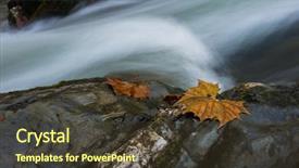  Presentation with water environment - Beautiful presentation featuring flowing water falling over rocks backdrop and a  colored foreground