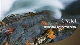  Presentation with water environment - Slides consisting of flowing water falling over rocks background and a  colored foreground