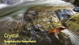  Presentation with water environment - Audience pleasing slides consisting of flowing water falling over rocks backdrop and a  colored foreground