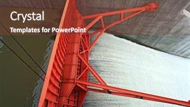  Presentation with water dam - PPT theme featuring flowing water from red dam background and a tawny brown colored foreground