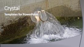  Presentation with water pipe - Theme with flowing water pipe landscape background and a gray colored foreground