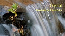  Presentation with river flowing - Presentation theme featuring flowing water taken with a slow shutter speed in a river stream background and a tawny brown colored foreground