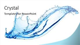  Presentation with splashing - Beautiful PPT theme featuring flowing waters - isolated shot of water splashing backdrop and a white colored foreground