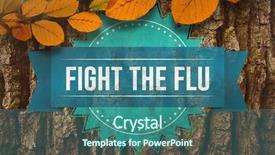  Presentation with rough - Presentation theme featuring flu - autumn leaves against brown rough background and a ocean colored foreground