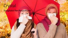  Presentation with illness - Cool new presentation theme with flu - weather illness backdrop and a red colored foreground
