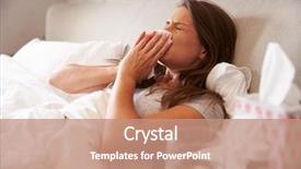  Presentation with cold plasma - Beautiful presentation featuring flu - woman suffering from cold lying backdrop and a coral colored foreground