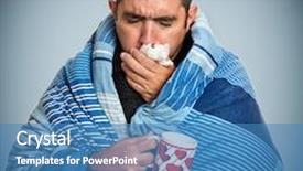  Presentation with germs - Presentation theme enhanced with flu allergy germs cold background and a teal colored foreground