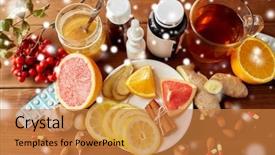  Presentation with traditional medicine medicine - Amazing PPT theme having flu and ethnoscience concept - drug backdrop and a  colored foreground