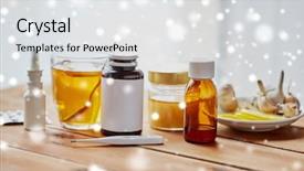  Presentation with traditional medicine medicine - Audience pleasing slide deck consisting of flu and ethnoscience concept - drug backdrop and a  colored foreground