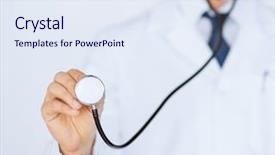  Presentation with listening - Amazing presentation theme having flu clinic - picture of doctor hand backdrop and a sky blue colored foreground