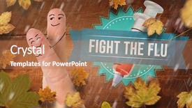  Presentation with fingers - Slide set having flu shot - fingers crossed like a couple background and a coral colored foreground