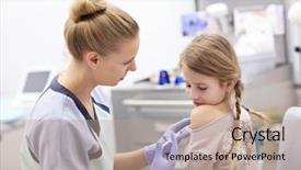  Presentation with brave - Slide deck consisting of flu shot - picture of brave little girl background and a coral colored foreground