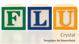  Presentation with color blocks - Slide set featuring flu-spelled-in-bold-color background and a lemonade colored foreground