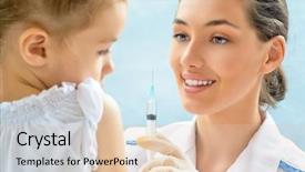  Presentation with vaccine - Cool new PPT theme with flu vaccine - doctor examining a child backdrop and a lemonade colored foreground