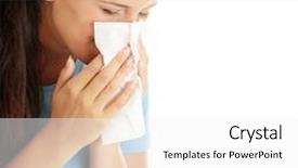  Presentation with allergy - Slide deck with flu vaccine - teen woman with allergy background and a  colored foreground