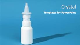  Presentation with spray - Presentation design consisting of flu virus - image of a white allergy background and a teal colored foreground