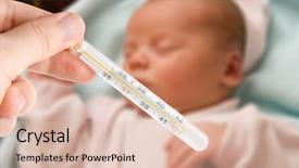  Presentation with mom baby - Slides featuring flu virus - mom check the temperature background and a lemonade colored foreground