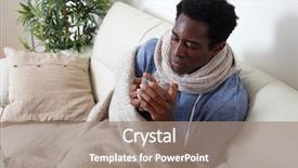  Presentation with man wear black suit - Amazing slide set having flu virus - sick black man backdrop and a coral colored foreground