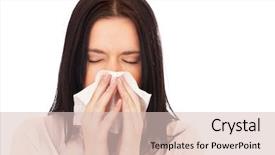  Presentation with flu virus - Beautiful theme featuring flu virus - sneeze girl backdrop and a lemonade colored foreground